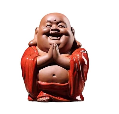 Wandlampe Buddha Ornament Figur, lachende Buddha -Statue für Heimat- und Autodekor, Keramik Lucky Happy Buddha Figur, Innenbuddha Dekoration Garten Buddha Statue (D) Bracket Light von SLCHJX