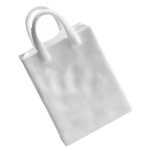 Weiße Geldbeutel Vase für Blumen Keramische Handtasche geformte Vase mit Griffe einzigartige Blumenvase für Mittelstücke Home Party Tischdekorationen von SLCHJX