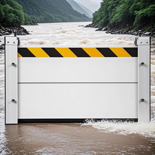 Hochwasserschutz Barriere Tür, Hochwassersperre Wasserabweiser Wiederverwendbar, Aluminium-Hochwasserschutzwand, Einfache Montage und Demontage, für Strabe Bei Starkregen(140x80cm) von SLCXDPAT