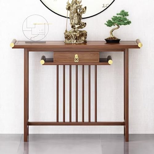 SLCXDPAT Buddhistischer Altarschrank, Schreinaltartisch mit Stauraum, Chinesischer Buddha-Nischenschrank, Meditationstisch, Retro-Konsolenschrank für Wohnzimmer, Tempel und Familien(100cm/39.4in) von SLCXDPAT