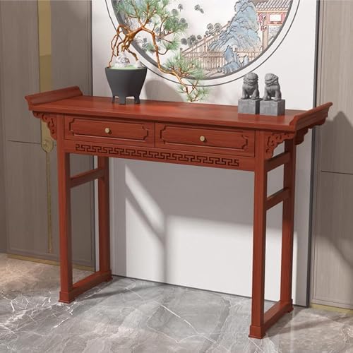 SLCXDPAT Persönlicher Schrein-Altartisch mit Aufbewahrung, buddhistischer Altarschrank, chinesischer Buddha-Nischenschrank, Meditationstisch, für Wohnzimmer, Tempel(Red,128cm/50.4in) von SLCXDPAT