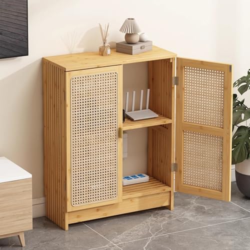 SLCXDPAT Router Schrank Aufbewahrungsbox, Rattan Router Box Verstecken, Heim Medien-Aufbewahrungsschrank, für Das Wohnzimmer Im Schlafzimmer Zu Hause(80x70x25cm/31.5x27.6x9.8in) von SLCXDPAT