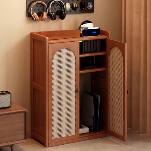 SLCXDPAT Router Schrank Box, Router Kasten Aufbewahrungsbox Verstecken aus Bambus mit Verstellbaren Einlegeböden, für Zuhause und Büro(Medium) von SLCXDPAT