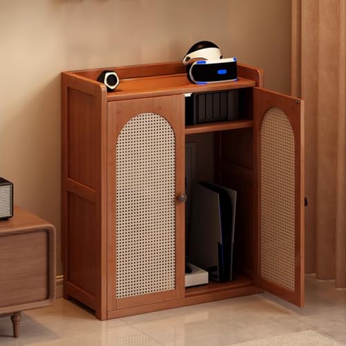 SLCXDPAT Router Schrank Box, Router Kasten Aufbewahrungsbox Verstecken aus Bambus mit Verstellbaren Einlegeböden, für Zuhause und Büro(Small) von SLCXDPAT
