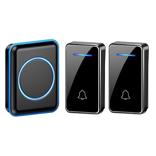 SLDAGe Funkklingel, LED Licht Türklingel Batterielose, Funkklingel Aussen Wasserdich Kabellose Türklingel Kit mit 60 Melodien, IP65, 150m,Schwarz,2 Receiver + 1 Bell SLDAGe Funkklingel, LED Licht Türklingel Batterielose, Funkklingel Aussen Wasserdich Kabellose Türklingel Kit mit 60 Melodien, IP65, 150m,Schwarz,2 Receiver + 1 Bell von SLDAGe