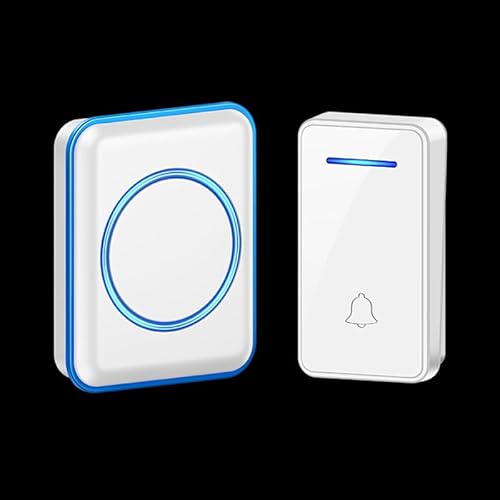SLDAGe Funkklingel, LED Licht Türklingel Batterielose, Funkklingel Aussen Wasserdich Kabellose Türklingel Kit mit 60 Melodien, IP65, 150m,Weiß,1 Receiver + 1 Bell SLDAGe Funkklingel, LED Licht Türklingel Batterielose, Funkklingel Aussen Wasserdich Kabellose Türklingel Kit mit 60 Melodien, IP65, 150m,Weiß,1 Receiver + 1 Bell von SLDAGe