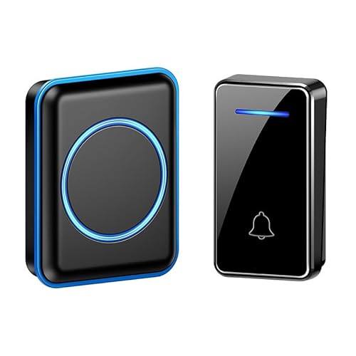 SLDAGe 『Keine Batterie Erforderlich』Drahtlose Türklingel wasserdicht, Türklingel-Kit mit 1 Empfängern und 1 Presse mit Eigenantrieb, 60 Glockenspiele, 5 Lautstärkepegel,Schwarz SLDAGe 『Keine Batterie Erforderlich』Drahtlose Türklingel wasserdicht, Türklingel-Kit mit 1 Empfängern und 1 Presse mit Eigenantrieb, 60 Glockenspiele, 5 Lautstärkepegel,Schwarz von SLDAGe