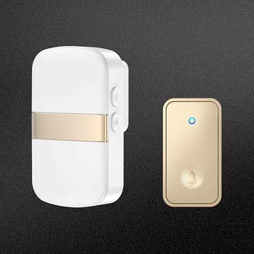 SLDAGe 『Keine Batterie Erforderlich』Drahtlose Türklingel wasserdicht, Türklingel-Kit mit Empfängern und Presse mit Eigenantrieb, 60 Glockenspiele, 5 Lautstärkepegel,Gold,1 on 1 SLDAGe 『Keine Batterie Erforderlich』Drahtlose Türklingel wasserdicht, Türklingel-Kit mit Empfängern und Presse mit Eigenantrieb, 60 Glockenspiele, 5 Lautstärkepegel,Gold,1 on 1 von SLDAGe