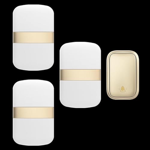 SLDAGe 『Keine Batterie Erforderlich』Drahtlose Türklingel wasserdicht, Türklingel-Kit mit Empfängern und Presse mit Eigenantrieb, 60 Glockenspiele, 5 Lautstärkepegel,Gold,1 on 3 SLDAGe 『Keine Batterie Erforderlich』Drahtlose Türklingel wasserdicht, Türklingel-Kit mit Empfängern und Presse mit Eigenantrieb, 60 Glockenspiele, 5 Lautstärkepegel,Gold,1 on 3 von SLDAGe