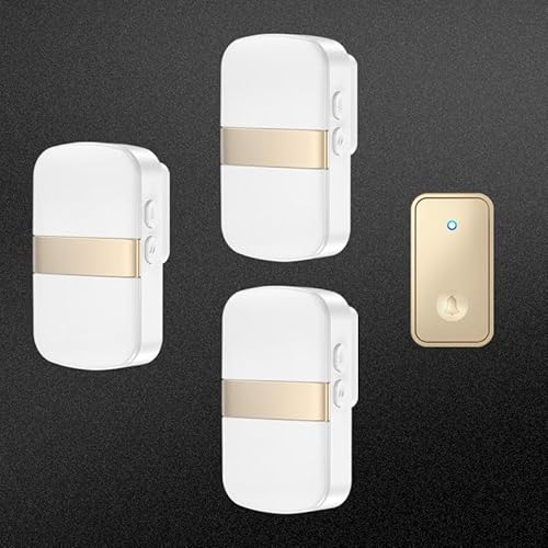 SLDAGe 『Keine Batterie Erforderlich』Drahtlose Türklingel wasserdicht, Türklingel-Kit mit Empfängern und Presse mit Eigenantrieb, 60 Glockenspiele, 5 Lautstärkepegel,Gold,1 on 3 SLDAGe 『Keine Batterie Erforderlich』Drahtlose Türklingel wasserdicht, Türklingel-Kit mit Empfängern und Presse mit Eigenantrieb, 60 Glockenspiele, 5 Lautstärkepegel,Gold,1 on 3 von SLDAGe