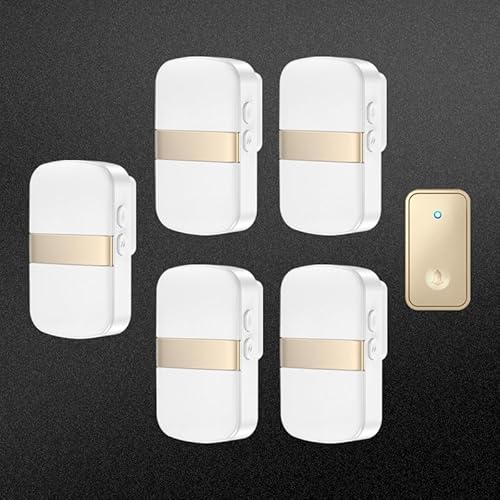 SLDAGe 『Keine Batterie Erforderlich』Drahtlose Türklingel wasserdicht, Türklingel-Kit mit Empfängern und Presse mit Eigenantrieb, 60 Glockenspiele, 5 Lautstärkepegel,Gold,1 on 5 SLDAGe 『Keine Batterie Erforderlich』Drahtlose Türklingel wasserdicht, Türklingel-Kit mit Empfängern und Presse mit Eigenantrieb, 60 Glockenspiele, 5 Lautstärkepegel,Gold,1 on 5 von SLDAGe