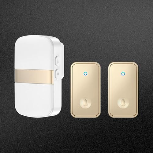 SLDAGe 『Keine Batterie Erforderlich』Drahtlose Türklingel wasserdicht, Türklingel-Kit mit Empfängern und Presse mit Eigenantrieb, 60 Glockenspiele, 5 Lautstärkepegel,Gold,2 on 1 SLDAGe 『Keine Batterie Erforderlich』Drahtlose Türklingel wasserdicht, Türklingel-Kit mit Empfängern und Presse mit Eigenantrieb, 60 Glockenspiele, 5 Lautstärkepegel,Gold,2 on 1 von SLDAGe