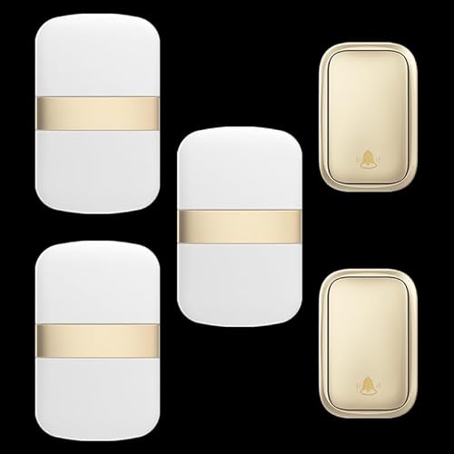 SLDAGe 『Keine Batterie Erforderlich』Drahtlose Türklingel wasserdicht, Türklingel-Kit mit Empfängern und Presse mit Eigenantrieb, 60 Glockenspiele, 5 Lautstärkepegel,Gold,2 on 3 SLDAGe 『Keine Batterie Erforderlich』Drahtlose Türklingel wasserdicht, Türklingel-Kit mit Empfängern und Presse mit Eigenantrieb, 60 Glockenspiele, 5 Lautstärkepegel,Gold,2 on 3 von SLDAGe