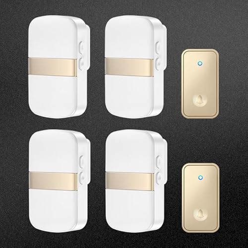 SLDAGe 『Keine Batterie Erforderlich』Drahtlose Türklingel wasserdicht, Türklingel-Kit mit Empfängern und Presse mit Eigenantrieb, 60 Glockenspiele, 5 Lautstärkepegel,Gold,2 on 4 SLDAGe 『Keine Batterie Erforderlich』Drahtlose Türklingel wasserdicht, Türklingel-Kit mit Empfängern und Presse mit Eigenantrieb, 60 Glockenspiele, 5 Lautstärkepegel,Gold,2 on 4 von SLDAGe