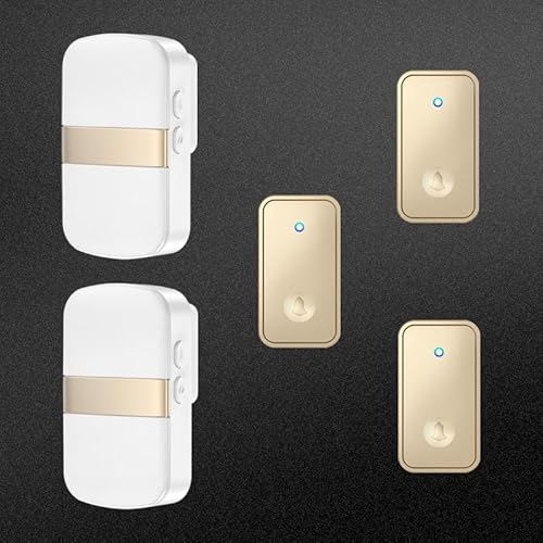 SLDAGe 『Keine Batterie Erforderlich』Drahtlose Türklingel wasserdicht, Türklingel-Kit mit Empfängern und Presse mit Eigenantrieb, 60 Glockenspiele, 5 Lautstärkepegel,Gold,3 on 2 SLDAGe 『Keine Batterie Erforderlich』Drahtlose Türklingel wasserdicht, Türklingel-Kit mit Empfängern und Presse mit Eigenantrieb, 60 Glockenspiele, 5 Lautstärkepegel,Gold,3 on 2 von SLDAGe