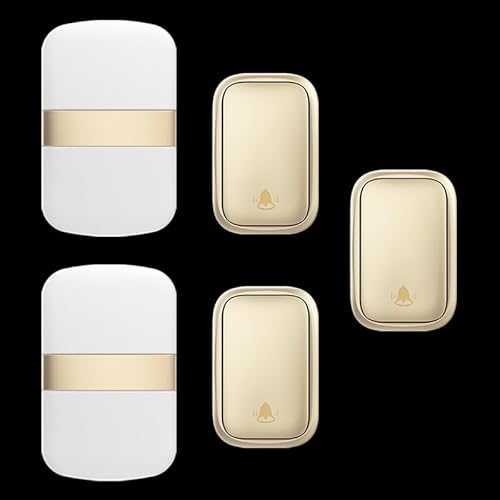 SLDAGe 『Keine Batterie Erforderlich』Drahtlose Türklingel wasserdicht, Türklingel-Kit mit Empfängern und Presse mit Eigenantrieb, 60 Glockenspiele, 5 Lautstärkepegel,Gold,3 on 2 SLDAGe 『Keine Batterie Erforderlich』Drahtlose Türklingel wasserdicht, Türklingel-Kit mit Empfängern und Presse mit Eigenantrieb, 60 Glockenspiele, 5 Lautstärkepegel,Gold,3 on 2 von SLDAGe