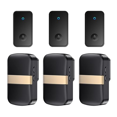SLDAGe 『Keine Batterie Erforderlich』Drahtlose Türklingel wasserdicht, Türklingel-Kit mit Empfängern und Presse mit Eigenantrieb, 60 Glockenspiele, 5 Lautstärkepegel,Schwarz,3 on 3 SLDAGe 『Keine Batterie Erforderlich』Drahtlose Türklingel wasserdicht, Türklingel-Kit mit Empfängern und Presse mit Eigenantrieb, 60 Glockenspiele, 5 Lautstärkepegel,Schwarz,3 on 3 von SLDAGe