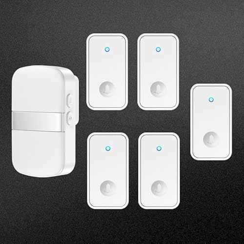 SLDAGe 『Keine Batterie Erforderlich』Drahtlose Türklingel wasserdicht, Türklingel-Kit mit Empfängern und Presse mit Eigenantrieb, 60 Glockenspiele, 5 Lautstärkepegel,Silber,5 on 1 SLDAGe 『Keine Batterie Erforderlich』Drahtlose Türklingel wasserdicht, Türklingel-Kit mit Empfängern und Presse mit Eigenantrieb, 60 Glockenspiele, 5 Lautstärkepegel,Silber,5 on 1 von SLDAGe