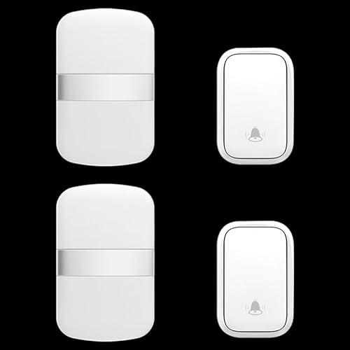 SLDAGe 『Keine Batterie Erforderlich』Drahtlose Türklingel wasserdicht, Türklingel-Kit mit Empfängern und Presse mit Eigenantrieb, 60 Glockenspiele, 5 Lautstärkepegel,Weiß,2 on 2 SLDAGe 『Keine Batterie Erforderlich』Drahtlose Türklingel wasserdicht, Türklingel-Kit mit Empfängern und Presse mit Eigenantrieb, 60 Glockenspiele, 5 Lautstärkepegel,Weiß,2 on 2 von SLDAGe