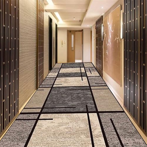 SLDAGe Läufer Teppiche Für Flur 60×180Cm, Braun Kariert Waschbar Küche Läufer, Rutschfester Schachbrett Schlafzimmer Teppich Teppich Für Schlafzimmer Eingangsbereich Badezimmer,0.6X5M von SLDAGe