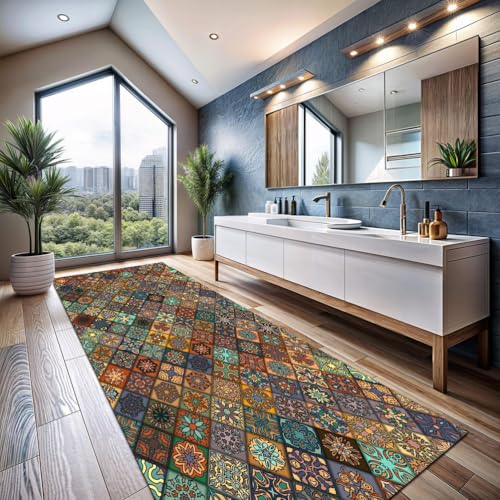 SLDAGe Teppichläufer Waschbar rutschfest Flurteppich Läufer Lang Boho Teppich Flur Eingangsbereich Vintage Teppich Läufer Meterware Polyester für Küche Badezimmer Schlafzimmer Wohnzimmer,60x320cm SLDAGe Teppichläufer Waschbar rutschfest Flurteppich Läufer Lang Boho Teppich Flur Eingangsbereich Vintage Teppich Läufer Meterware Polyester für Küche Badezimmer Schlafzimmer Wohnzimmer,60x320cm von SLDAGe