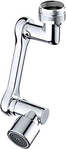 SLDHFE Universal Rotating Faucet Extender, 1080 Big Angle Degree Swivel Kitchen Sink faucets Aerator, Splash Filter rotating Robotic Arm 2 in 1 Faucet Attachment Single Mode, Silber SLDHFE Universal Rotating Faucet Extender, 1080 Big Angle Degree Swivel Kitchen Sink faucets Aerator, Splash Filter rotating Robotic Arm 2 in 1 Faucet Attachment Single Mode, Silber von SLDHFE