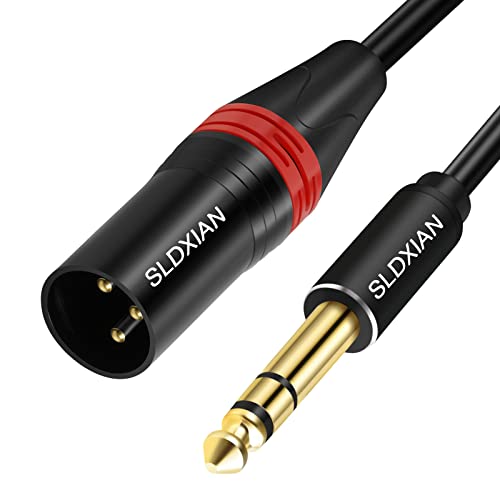 SLDXIAN XLR auf Klinke 6,35mm Mikrofonkabel, Balanced Stereo 1/4 Zoll TRS Stecker auf XLR Stecker für Gitarre, Lautsprecher, Verstärker, Bühne, DJ (3M, Male) von SLDXIAN