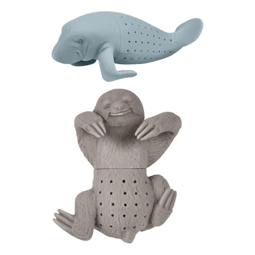 1 Stück Faultier-Teesieb Und 1 Stück Seekuh-Teesieb, Silikon-Teesieb, Kreatives Teesieb, Interessantes Teesieb, Teezubehör 1 Stück Faultier-Teesieb Und 1 Stück Seekuh-Teesieb, Silikon-Teesieb, Kreatives Teesieb, Interessantes Teesieb, Teezubehör von SLEEKEE