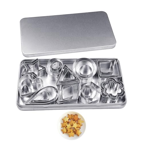 30-Teiliges Ausstechformen-Set, Gebäckausstecher Zum Backen, Backzubehör, Shortbread-Formen, Edelstahlformen, Ausstechformen-Set, Ausstechformen Mit Geometrischer Form von SLEEKEE