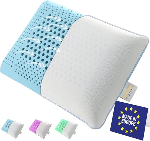 SLEEP COMFY Luxus Ozean Puff Aromatherapie Kissen mit Bezug Visco Memory Foam Kissen Ergonomisches, Orthopädisches Nackenkissen Kopfkissen Schlafkissen für Rückenschläfer, Bauchschläfer Seitenschläfer von SLEEP COMFY