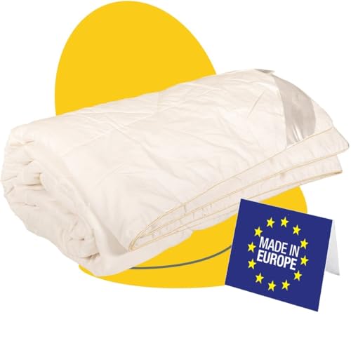 SLEEP COMFY Premium Allergiker Bettdecke aus Baumwolle Gewebe Creme -135x200 100% UNGIFTIG Summer Duvet, Steppdecke, Schlafdecke, Dünne Bettdecke Kinder, Antiallergische Bett Decke Kinderdecke von SLEEP COMFY