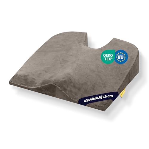 SLEEP COMFY Premium Orthopädisches Sitzkissen Steißbein Entlastung (Medium Härtegrade) Steißbeinkissen Schmerzreduzierend Hämorrhoiden Kissen Memory Foam Sitzkissen für Auto, Bürostuhl 43x40x8,5/1,3cm von SLEEP COMFY