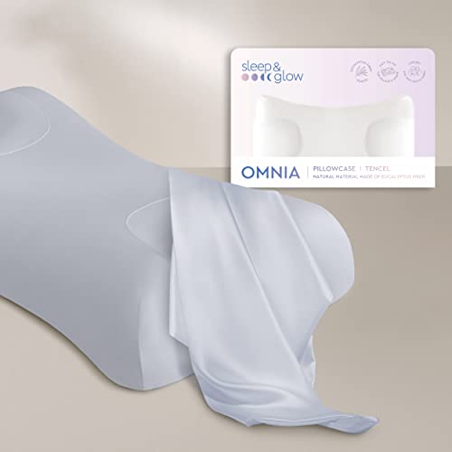 Sleep & Glow Omnia Tencel Kissenbezug für Haar und Haut, passend für einzigartige Form von Sleep & Glow Omnia Kissen, natürliche Eukalyptusfaser, hypoallergen und bakteriostatisch (Arctic Ice) von SLEEP & GLOW