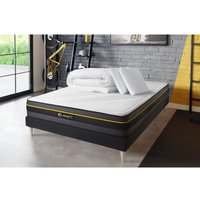 Komplettpaket Bett - Matratze 140x190 cm + Boxspringbett (Monoblock) + 2 Kopfkissen + Bettdecke - Active von SLEEPFIT