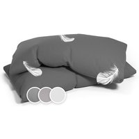 Sleepwise - Soft Wonder-Edition Kopfkissenbezüge 2er Set 40x80 cm Mikrofaser - Dunkelgrau von SLEEPWISE