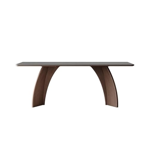 Esstisch Moderner Retro-Esstisch aus Steinplatte for kleine Häuser in Walnussfarbe aus Holz von SLEEVE