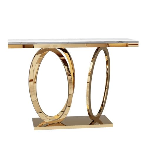 SLEEVE Eintragstabelle Nordic Wandmontierter Konsolentisch Aus Edelstahl for Das Wohnzimmer, Personalisierter, Kreativer Langer Marmortisch Mit Schmaler Kante von SLEEVE