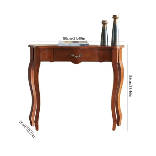 SLEEVE Eintragstabelle Retro-Halbkreis-Konsolentisch Aus Massivem Holz, Nordischer Einfacher Wandkonsolentisch, Foyer-Konsolenschrank von SLEEVE