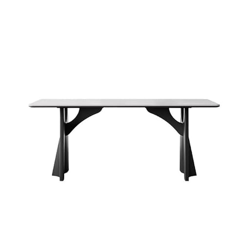 SLEEVE Esstisch Schwarzer Esstisch aus Holz, rechteckig, modern, schlicht, weißer Schiefer(180x90x75cm) von SLEEVE