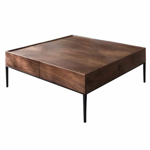 SLEEVE Rattan-Couchtische für das Wohnzimmer Quadratischer Couchtisch, moderner Massivholz-Wohnzimmer-Teetisch, Möbel, einfacher, Leichter Luxus-Teetisch Rattan-Couchtisch(80cm) von SLEEVE