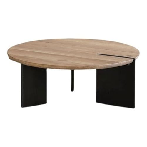 SLEEVE Rattan-Couchtische für das Wohnzimmer Schlafzimmer Beistelltisch Nordic Light Luxury Couchtisch Wohnzimmer Home Einfache Möbel Kreativer Retro Runder Rattan-Couchtisch(M90*35cm) von SLEEVE
