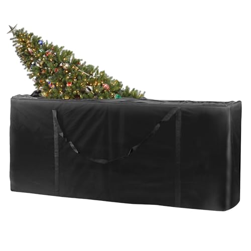 SLFYEE Weihnachtsbaum Aufbewahrungstasche 122CM Weihnachtsbaumtasche 210D Oxford Gewebe Transporttasche mit Tragegriff Transporthülle Weihnachtsbäume Schwarz von SLFYEE