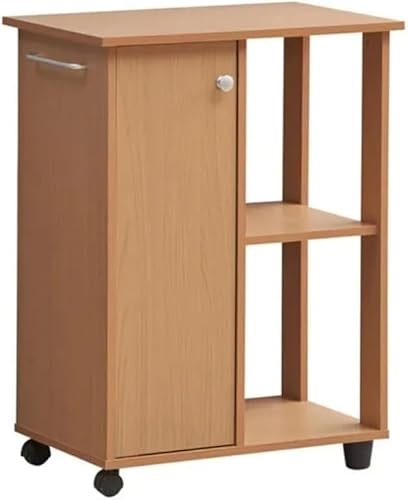 SLGGPJBU 2-Tier Rollwagen Holz Möbel Mit Schrank Lagerung Regale Handtuchhalter Küche Bad von SLGGPJBU
