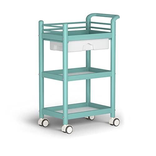 SLGGPJBU 3-stöckiger Aufbewahrungswagen mit Schublade für Zuhause, Büro, Küche, Badezimmer, Mehrzweckwagen mit Rollen und Griff für einfache Mobilität von SLGGPJBU