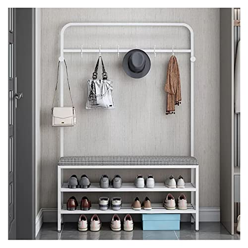 SLGGPJBU Kleiderständer mit Schuhbank 3 in 1 Flur für Eingangsbereich Multifunktions Schuhregal Schrank Organizer für Eingangsbereich/Weiß/80cm SLGGPJBU Kleiderständer mit Schuhbank 3 in 1 Flur für Eingangsbereich Multifunktions Schuhregal Schrank Organizer für Eingangsbereich/Weiß/80cm von SLGGPJBU