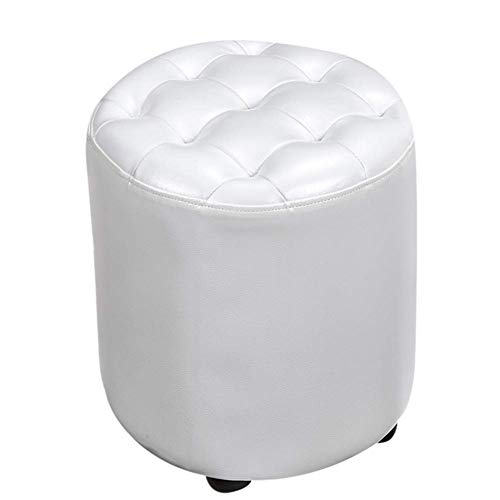 SLGGPJBU Sitzsack Quadratisch mit Leder bezogen Fußhocker Massivholz Quadratisch Leder Lounge Couchtisch Kleine Bank Rot 40 x 40 x 35 cm von SLGGPJBU