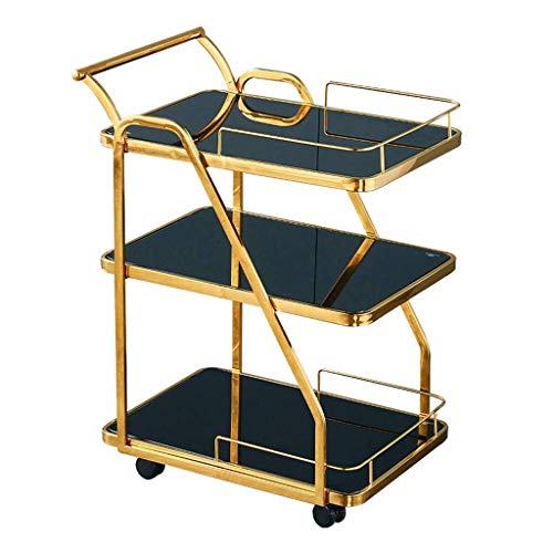 SLGGPJBU Tiers Küchenwagen Auto Regal Utility/Service Cart Edelstahl Küche Lagerung Trolley Hotel Restaurant Servieren Catering Trolley von SLGGPJBU