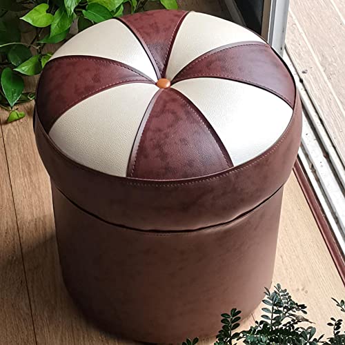 SLGGPJBU s Fußhocker, Schuhwechselhocker, Schminkhocker, runder Fußhocker, Lederfußhocker, für Wohnzimmer, Schlafzimmer, Kaffee-Gelb, 35 x 30 cm SLGGPJBU s Fußhocker, Schuhwechselhocker, Schminkhocker, runder Fußhocker, Lederfußhocker, für Wohnzimmer, Schlafzimmer, Kaffee-Gelb, 35 x 30 cm von SLGGPJBU