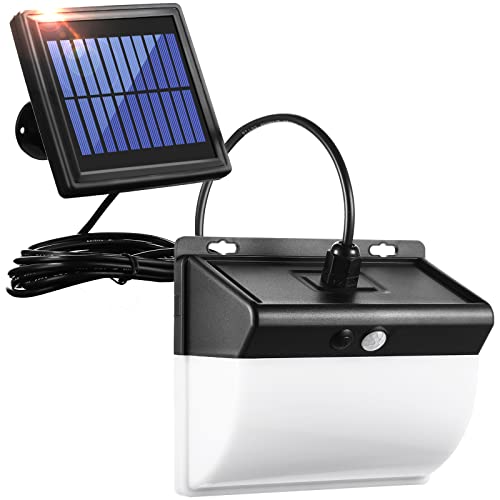 SLGOL Solarlampen für Außen mit Bewegungsmelder, Warmes Licht - 3 Modi Solar Wandleuchte mit 3M Kabel, 104LED Solar Strahler Aussen, 270° Beleuchtungswinkel, IP65 Wasserdichte【1pack】 von SLGOL