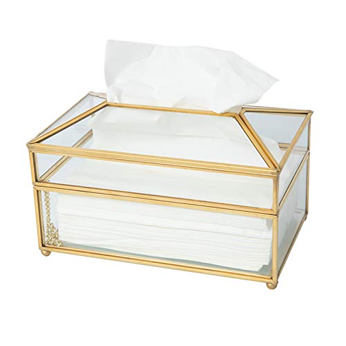 SLHEQING Kosmetik Organiser Beauty Organizer Box Gold Taschentuchbox Wohnzimmer Couchtisch Aufbewahrungsbox von SLHEQING
